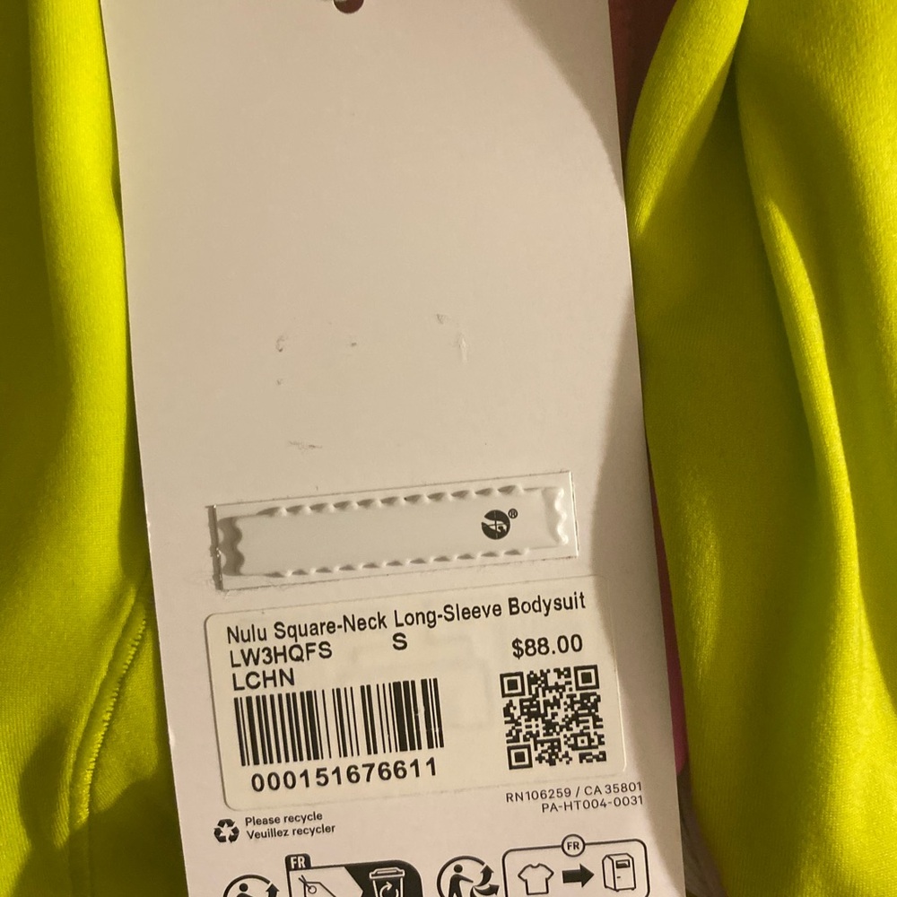 NWT Lululemon nulu bodysuit size small